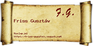 Friss Gusztáv névjegykártya